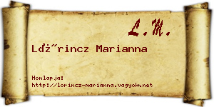 Lőrincz Marianna névjegykártya