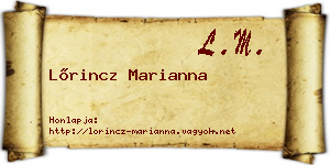 Lőrincz Marianna névjegykártya